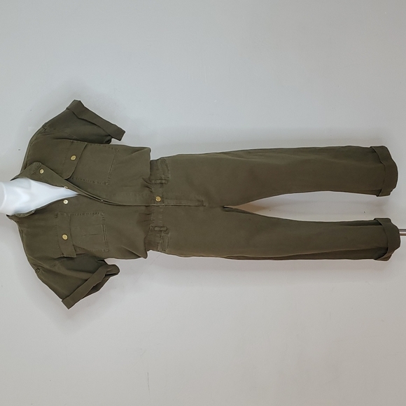 Frame Denim Pants - FRAME Denim Le Tomboy Washed Moss Jumpsuit Size Small